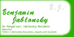 benjamin jablonsky business card