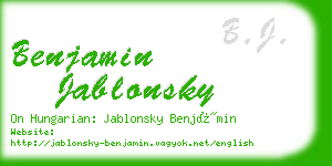 benjamin jablonsky business card